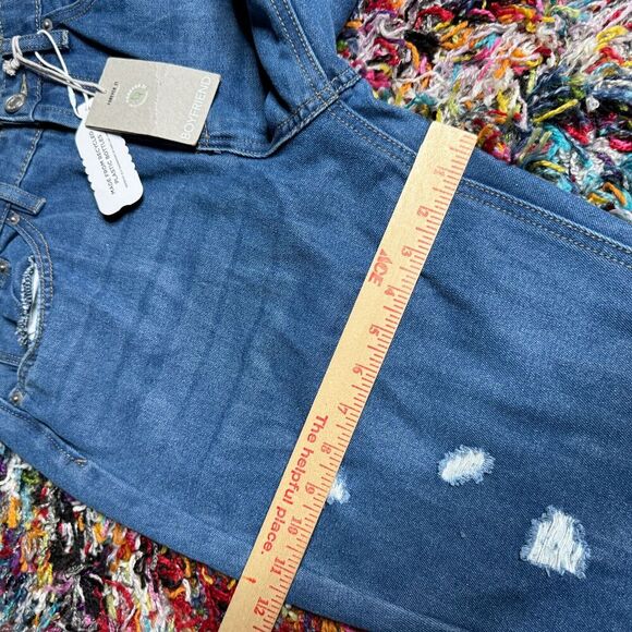 Forever21 Boyfriend Jeans NEW Distressed Stretch Denim Women 28 Light Wash - Picture 9 of 10